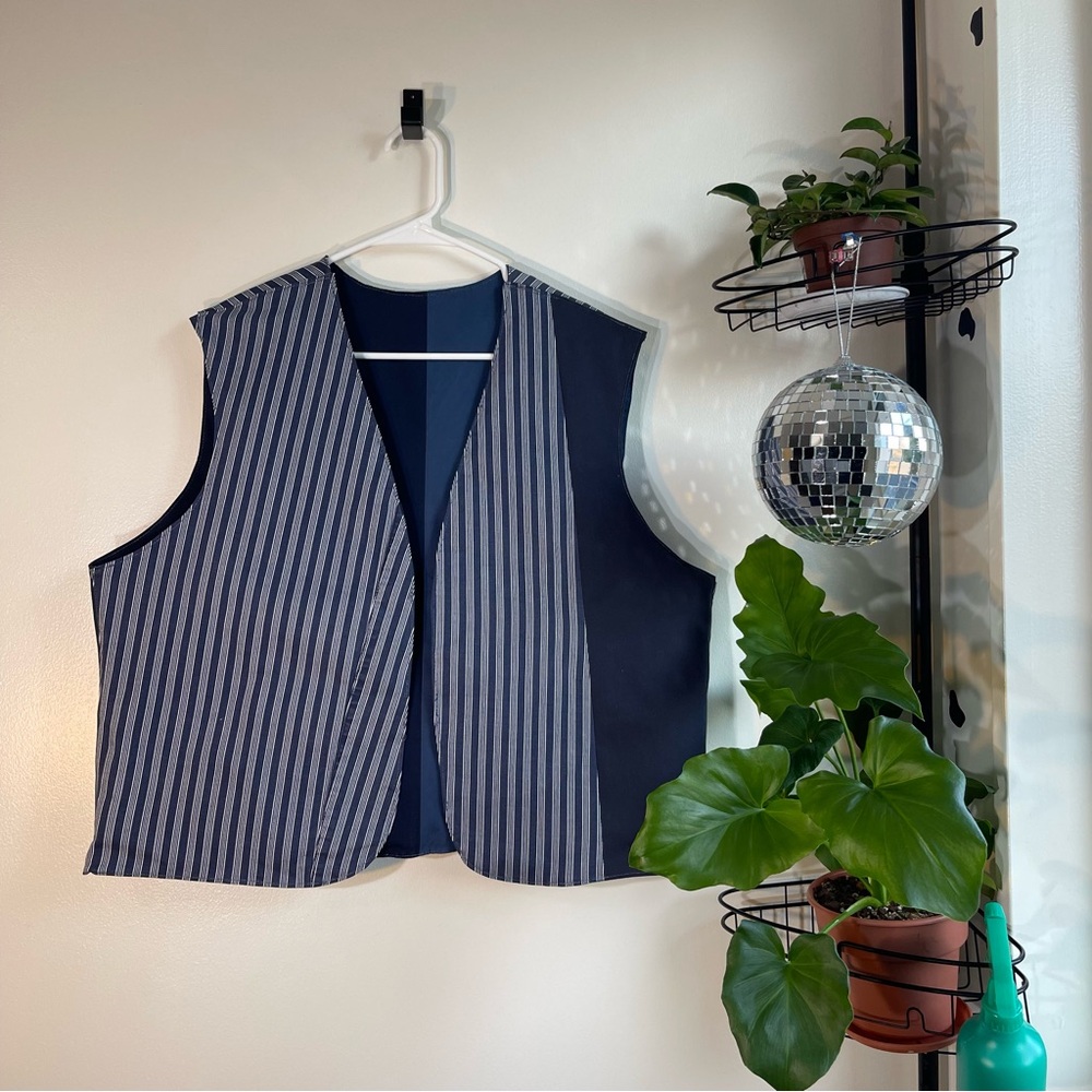 Striped Navy Vest